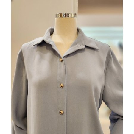 백 셔링 카라 긴팔 블라우스