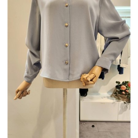 백 셔링 카라 긴팔 블라우스