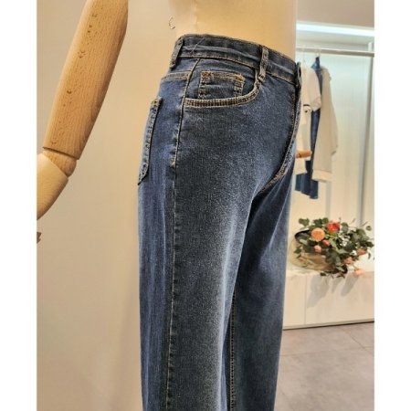 데님 워싱 부츠컷 팬츠