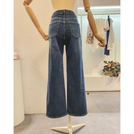 데님 워싱 부츠컷 팬츠