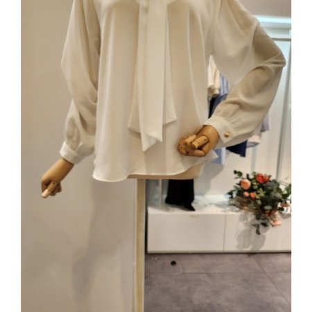 무지 타이 블라우스