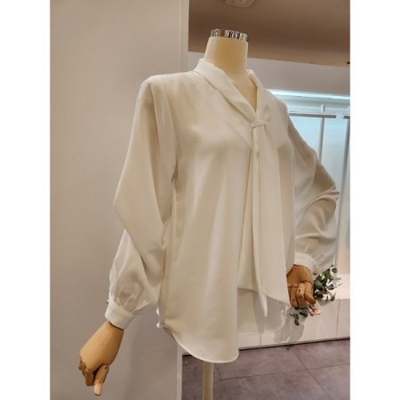 무지 타이 블라우스