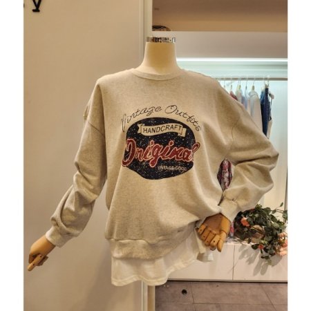 레터링 프린트 맨투맨 티셔츠