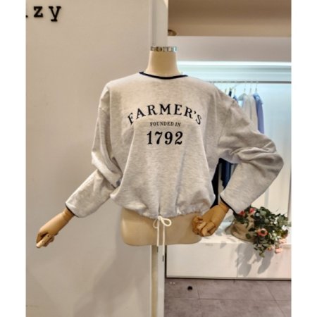 레터링 밑 스트링 맨투맨티셔츠