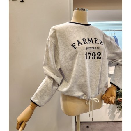 레터링 밑 스트링 맨투맨티셔츠