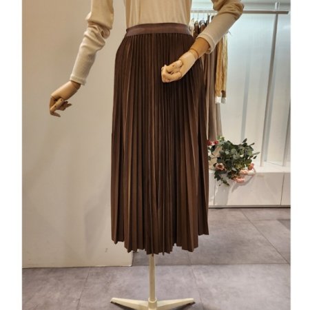 무지 플리츠 스커트