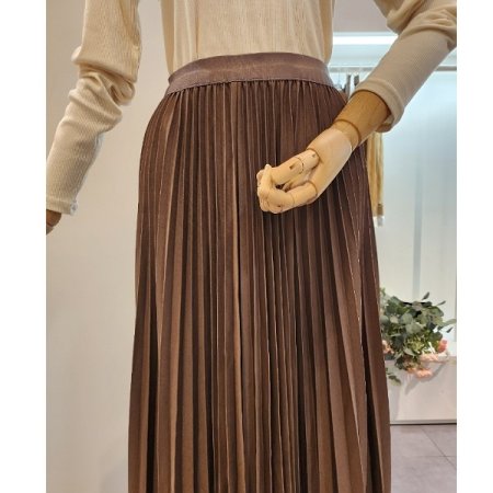 무지 플리츠 스커트