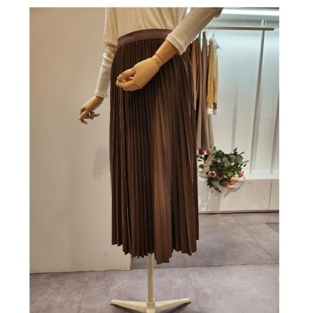 무지 플리츠 스커트