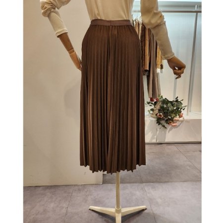 무지 플리츠 스커트