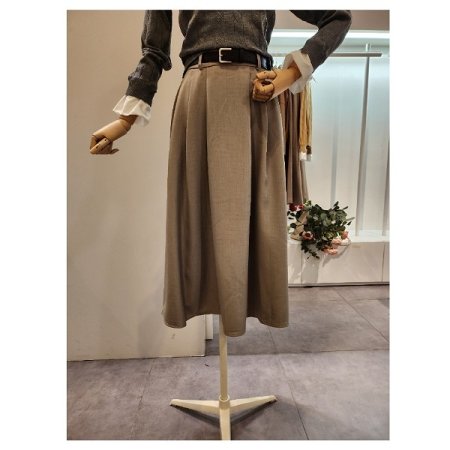 앞 핀턱 스커트 벨트 세트