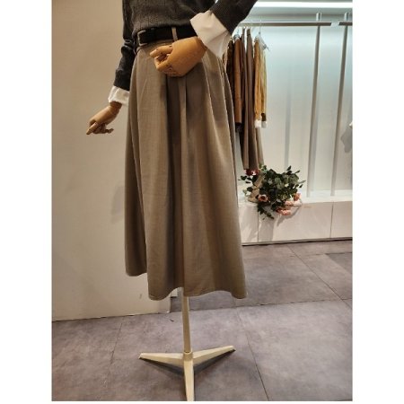 앞 핀턱 스커트 벨트 세트