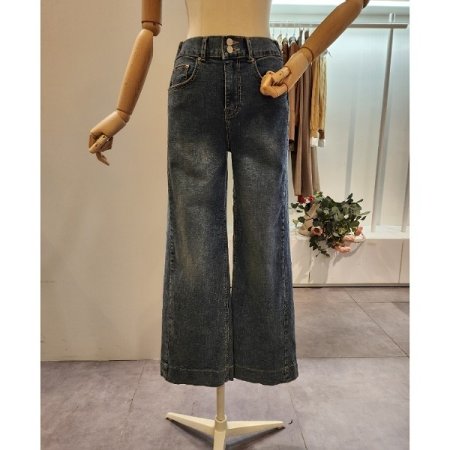 투버튼 워싱 부츠컷 팬츠