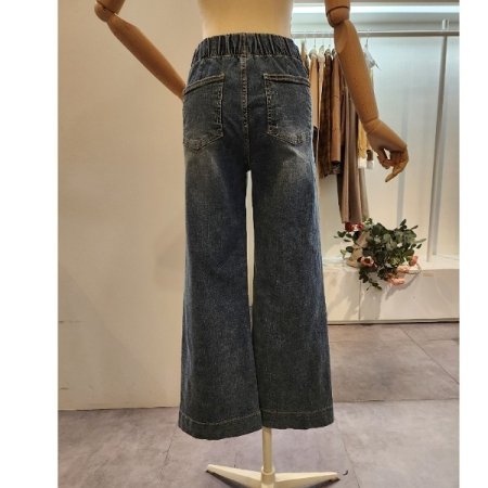 투버튼 워싱 부츠컷 팬츠