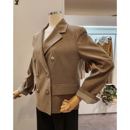 심플 카라 더블 자켓