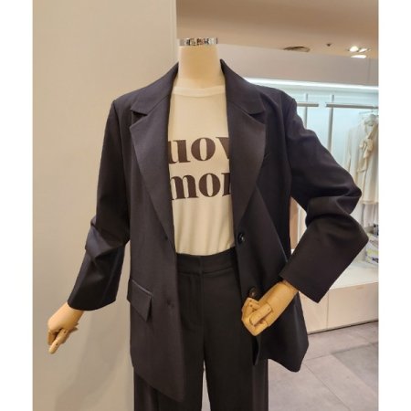 백 포인트 오버핏 카라 자켓