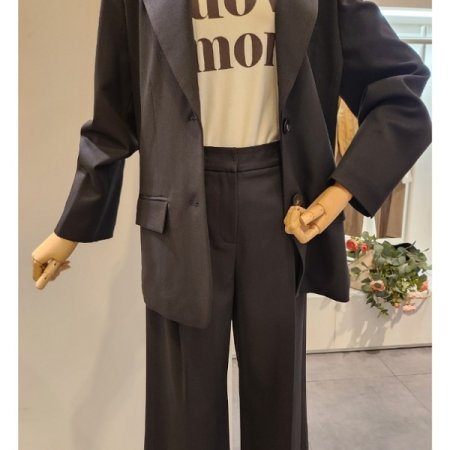 백 포인트 오버핏 카라 자켓