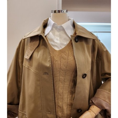 코듀로이 배색 카라 점퍼