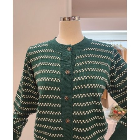 라운드넥 패턴 가디건