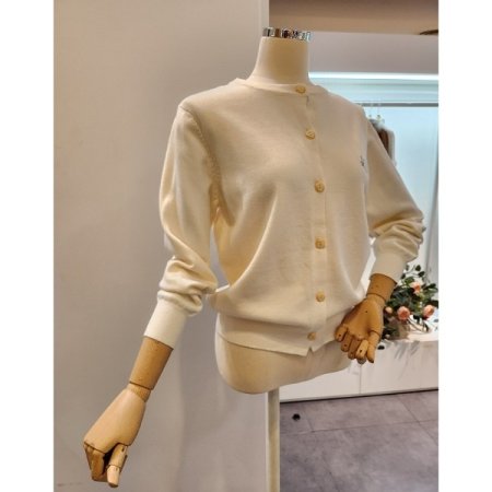 고양이 자수 라운드넥 가디건