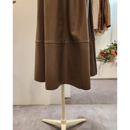 밴딩 레자 롱 스커트