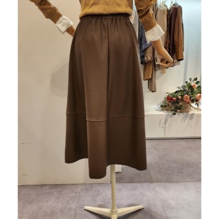 밴딩 레자 롱 스커트