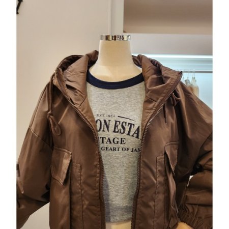 후드넥 양포켓 점퍼