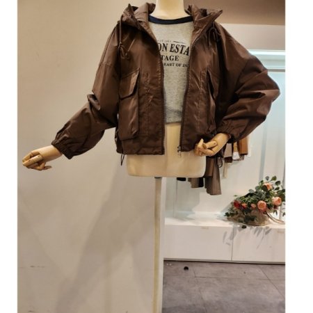 후드넥 양포켓 점퍼