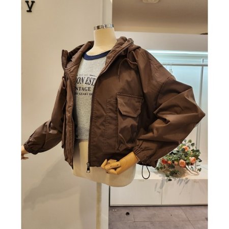 후드넥 양포켓 점퍼