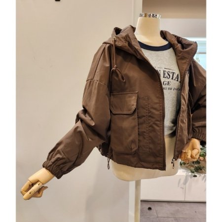 후드넥 양포켓 점퍼