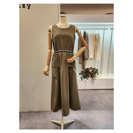 스트링 민소매원피스 자켓 세트