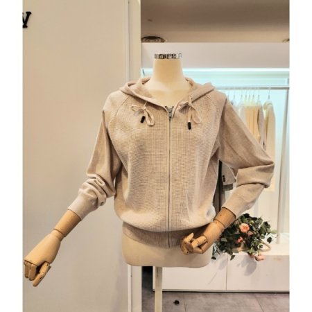 후드넥 심플 집업 가디건