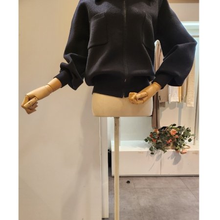 양포켓 퍼프 집업 가디건