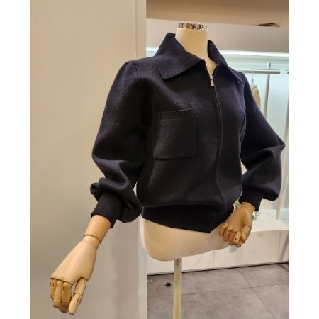 양포켓 퍼프 집업 가디건