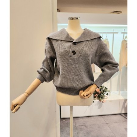 세일러 단추 니트