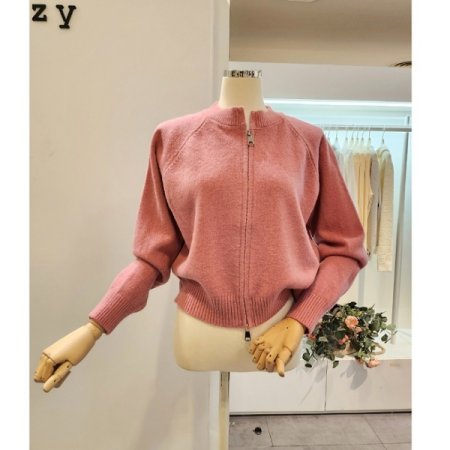 무지 집업 가디건