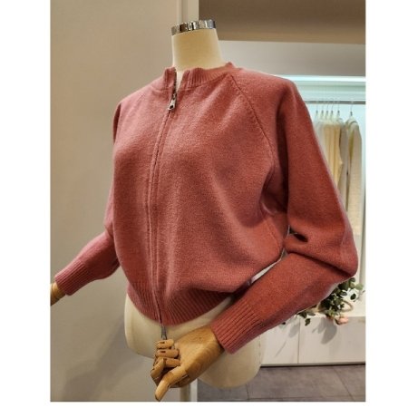 무지 집업 가디건