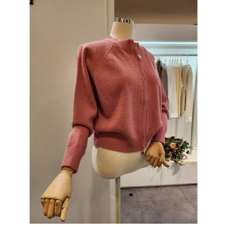 무지 집업 가디건