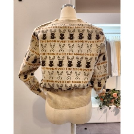 토끼 브이넥 가디건