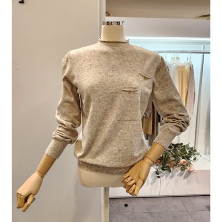 투포켓 기본핏 니트