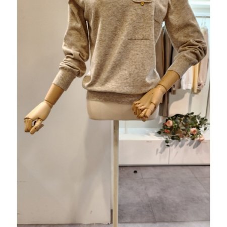 투포켓 기본핏 니트