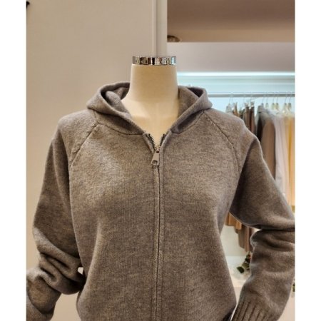 밑단골지 후드넥 가디건