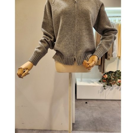 밑단골지 후드넥 가디건