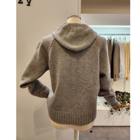 밑단골지 후드넥 가디건