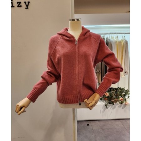 밑단골지 후드넥 가디건