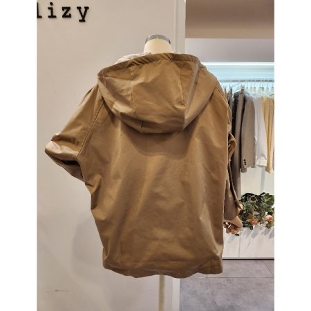 옆버튼 후드넥 야상점퍼