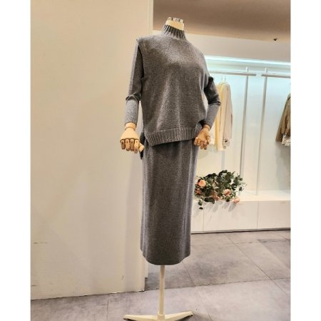 니트 조끼 스커트 쓰리피스 세트