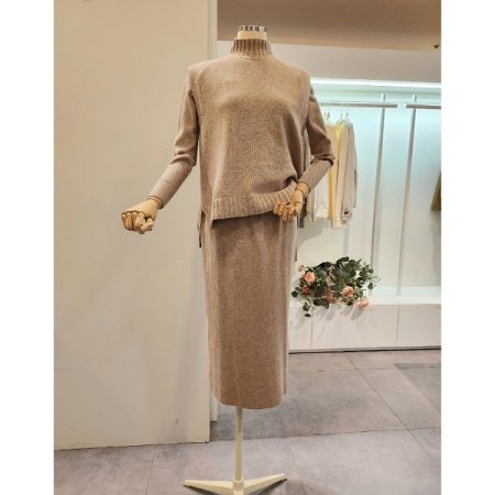 니트 조끼 스커트 쓰리피스 세트