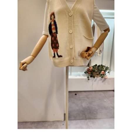 소녀 캐릭터 니트 베스트