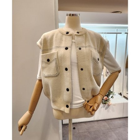 양포켓 스티치 니트베스트