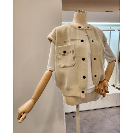 양포켓 스티치 니트베스트